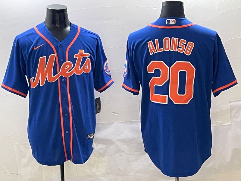 Men New York Mets #20 Alonso Blue Game 2025 Nike MLB Jersey style 1->new york mets->MLB Jersey